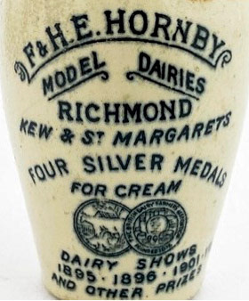 1900's? "Cream Jar for the Model Dairies of Richmond." (Courtesy The Antique Dispensary Ltd)