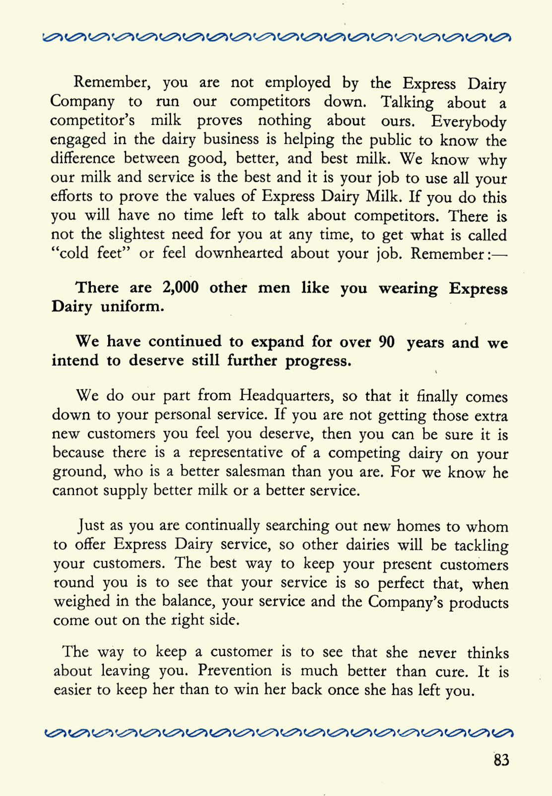 1956 Express Salesman's Manual, Fourth Edition published 1954, presented to Roger Gillard, Orpington Depot