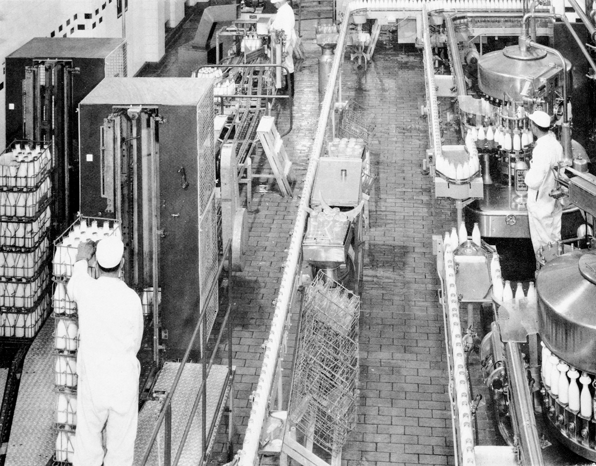 1962 Bromley Processing feature shows bottle filling at 400 bottles per minute. (Express News Autumn)