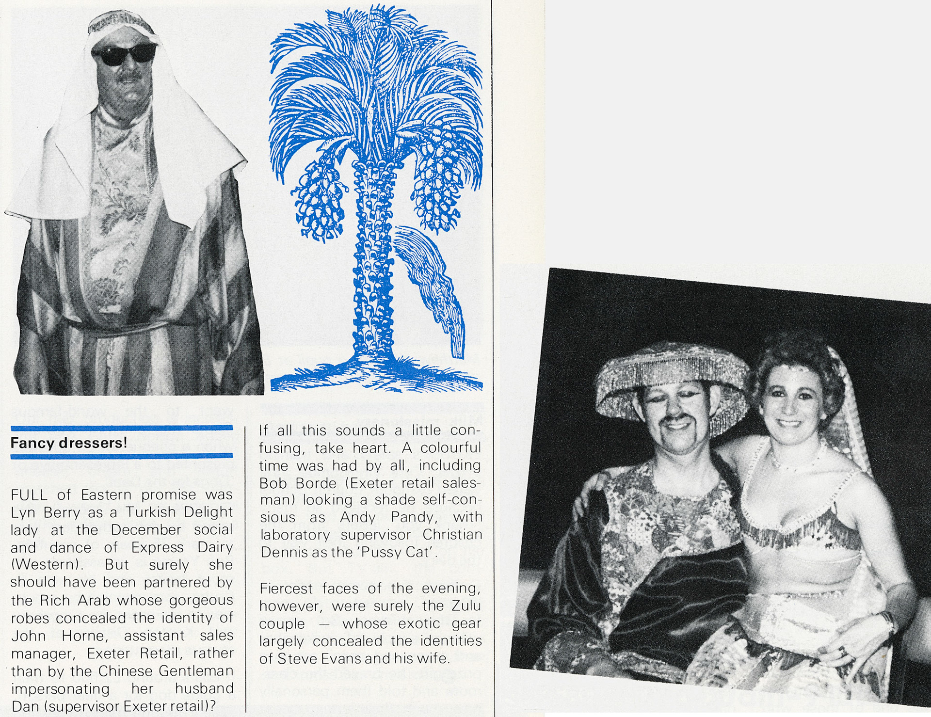 1983 Exeter Dinner-Dance featuring Lyn Berry, John Horne, Bob Borde, Steve and Mrs Evans, and Christian Dennis, (Express News Spring)