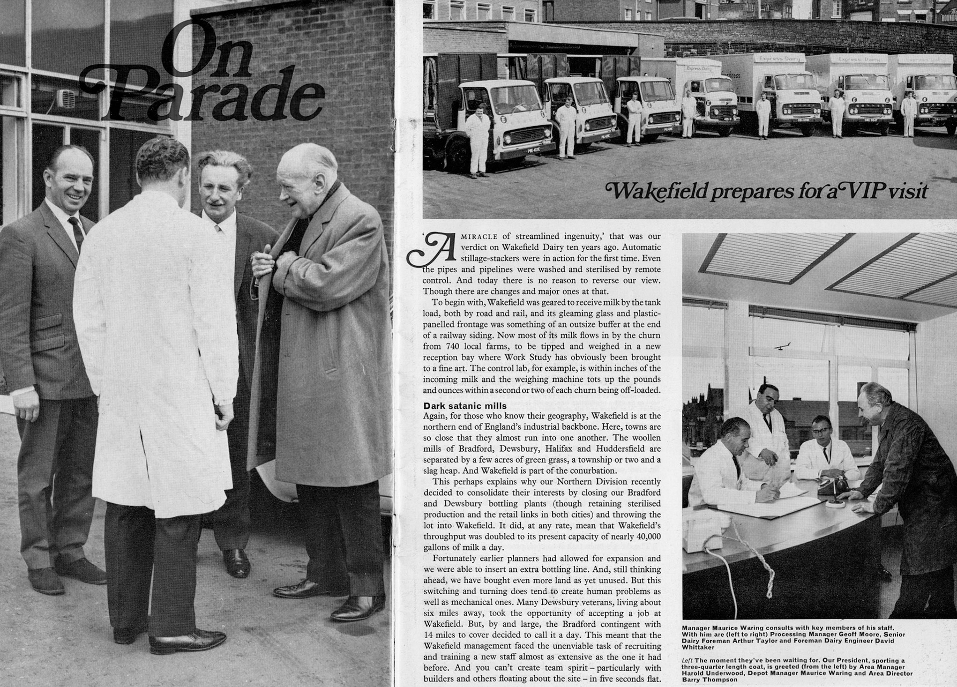 1968 Preparation for VIP visit to Wakefield Dairy