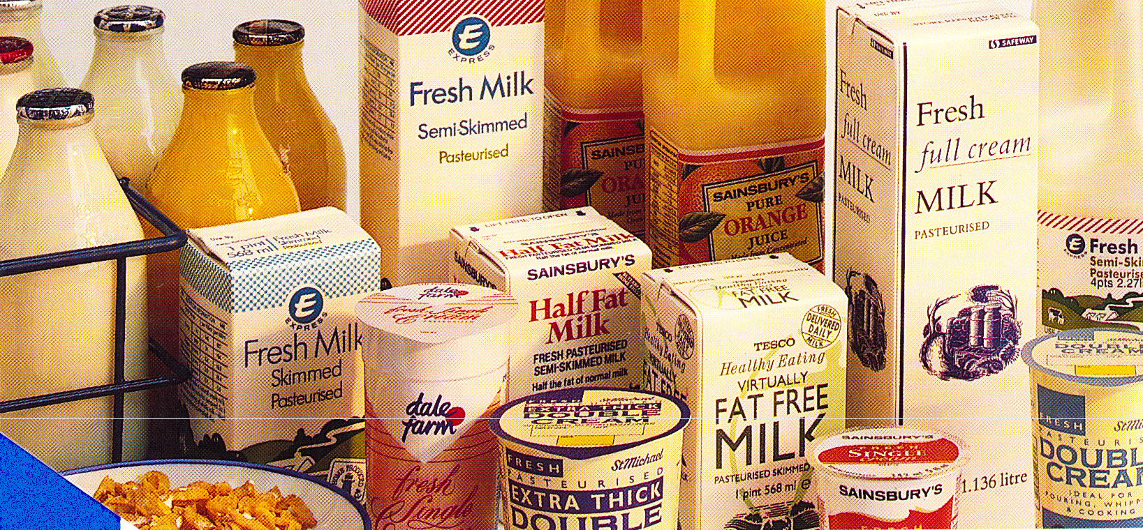 1993 Northern Dairies became the leading dairy company, supplying this range of products. (Express Dairy Tales Archive)