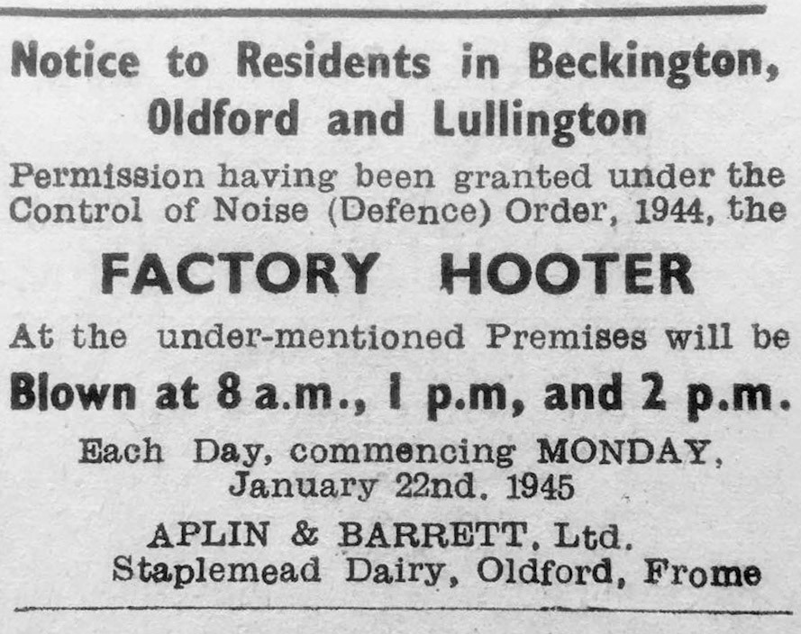 1945 Staplemead in Aplin & Barrett days (Courtesy Frome Museum archive)