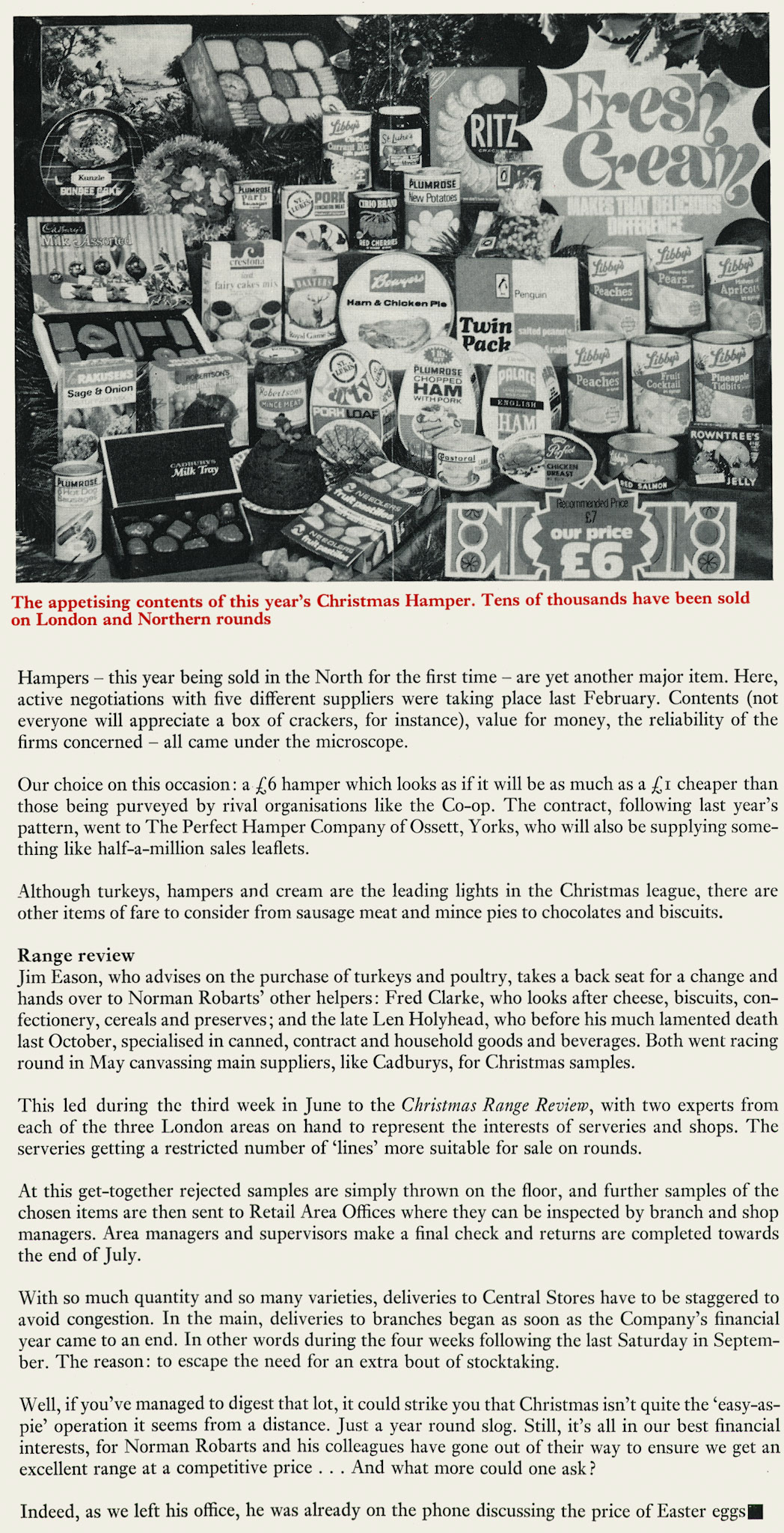 1971 Christmas preparations start early for the Buying Dept, with Fred Clarke, Len Holyhead, Iris Hodgson, Norman Robarts and Jim Eason. (Express News Christmas)