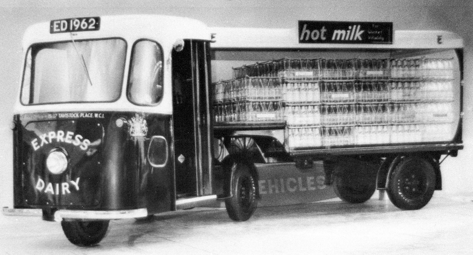 1960's Articulated milk float. Dave Fane comments that Express had 3 of these Wales &amp; Edwards models, WA1, WA2 and WA3. (Courtesy Michael Aldread)