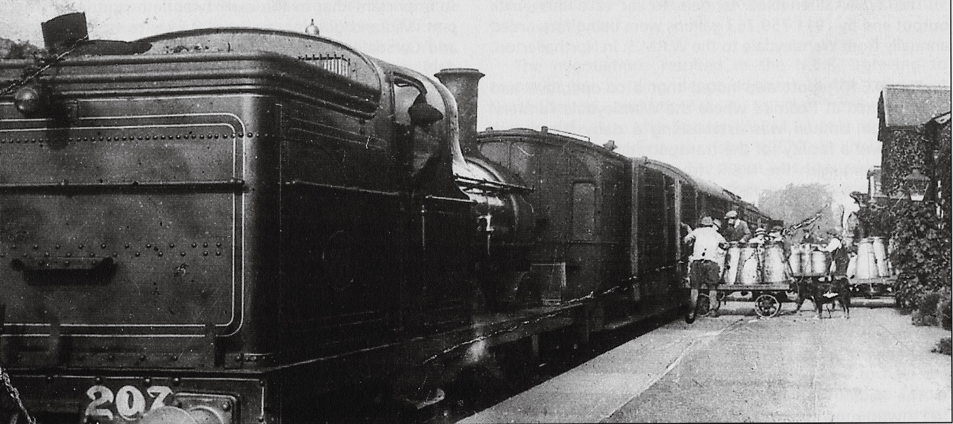 1920's Milk churns being unloaded at Redmire Station. (From 'The Wensleydale Railway', Author Christine Hallas, published  1984)