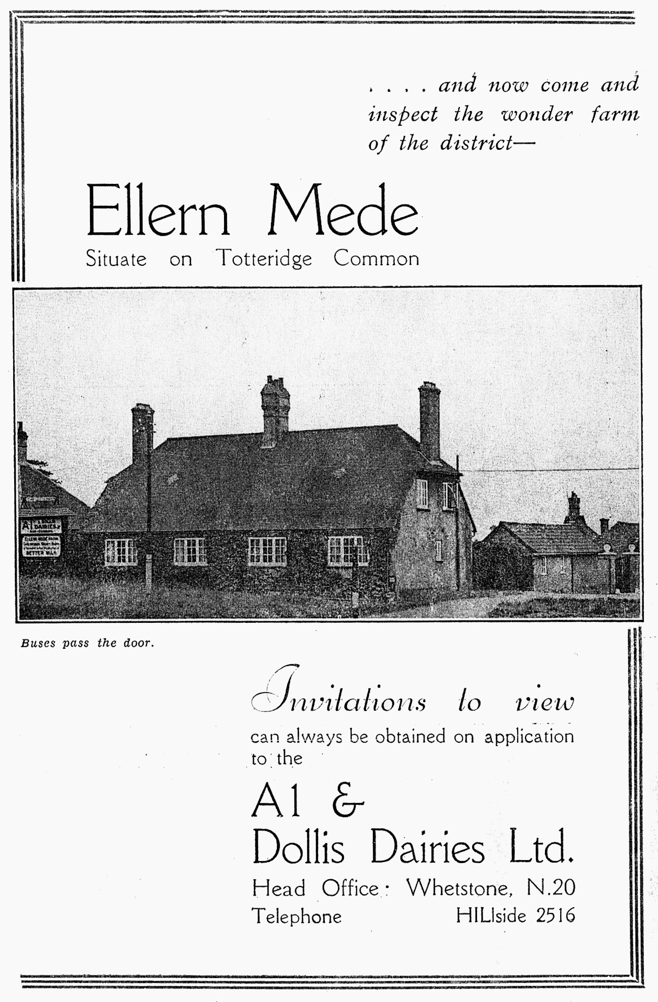 1950's A1 Dairies leaflet promoting their farms- (Courtesy Paul Smith)