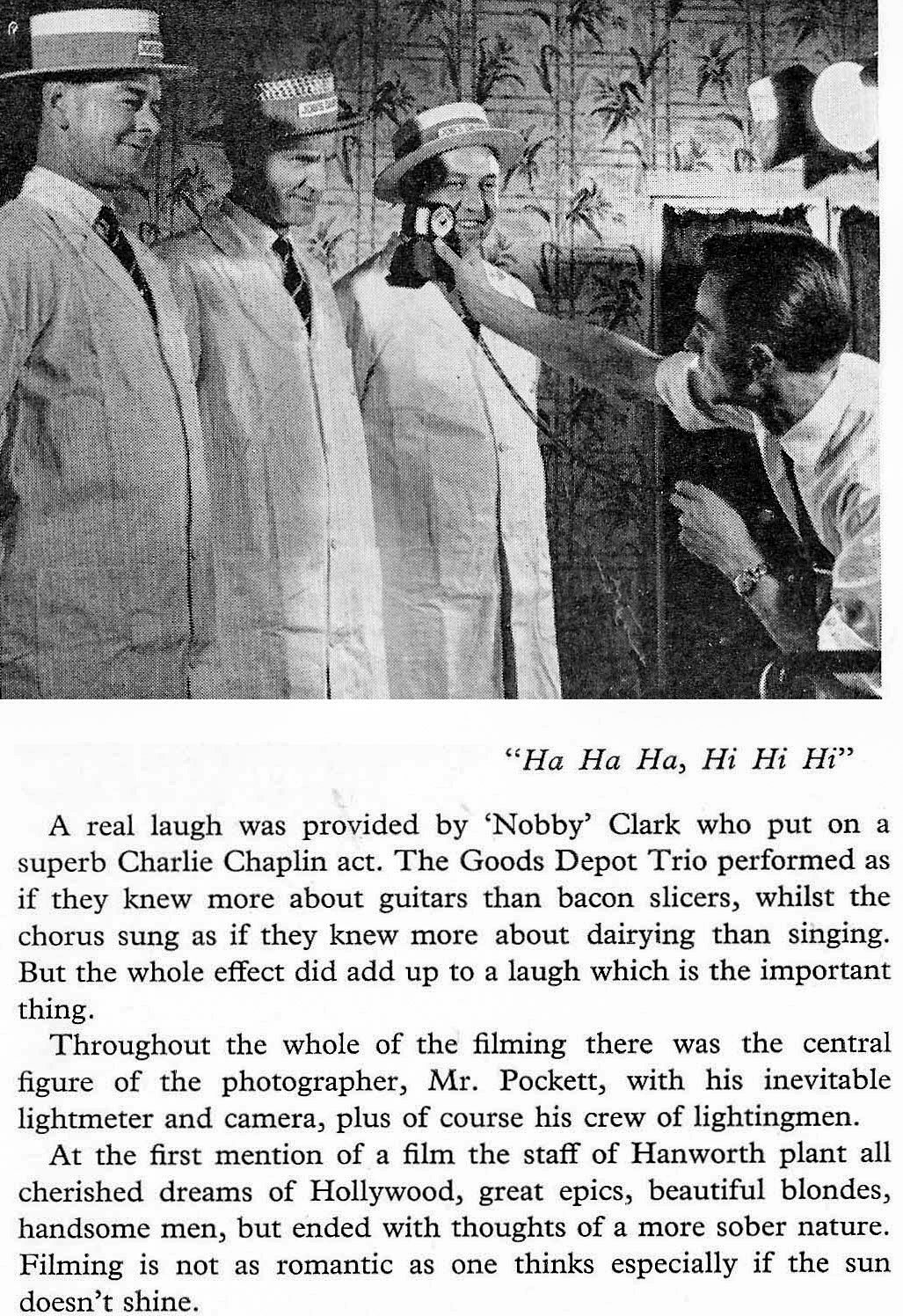 1963 The filming of 'The Better Milk Story' at Job's Dairy, Hanworth.(From Book of Job House Magazine, Winter)