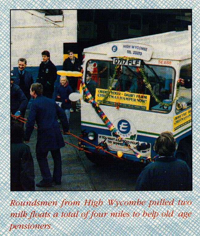 1991 High Wycombe roundsman raise money for charity. (1991 Summer Tops Magazine)
