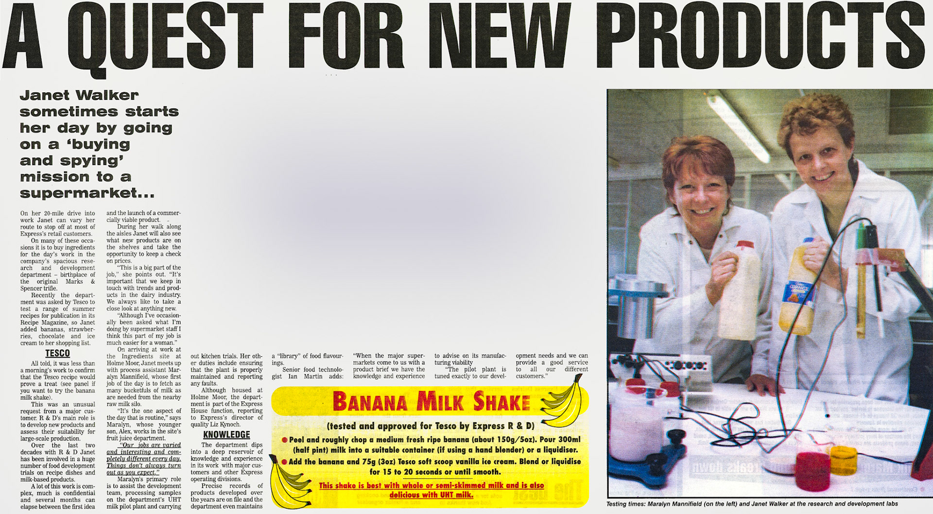 1998-Maralyn Mannifield and Janet Walker explain their roles in NPD at the R&amp;D Department at Holme Moor. (Courtesy August Express News, Mark Hudson)