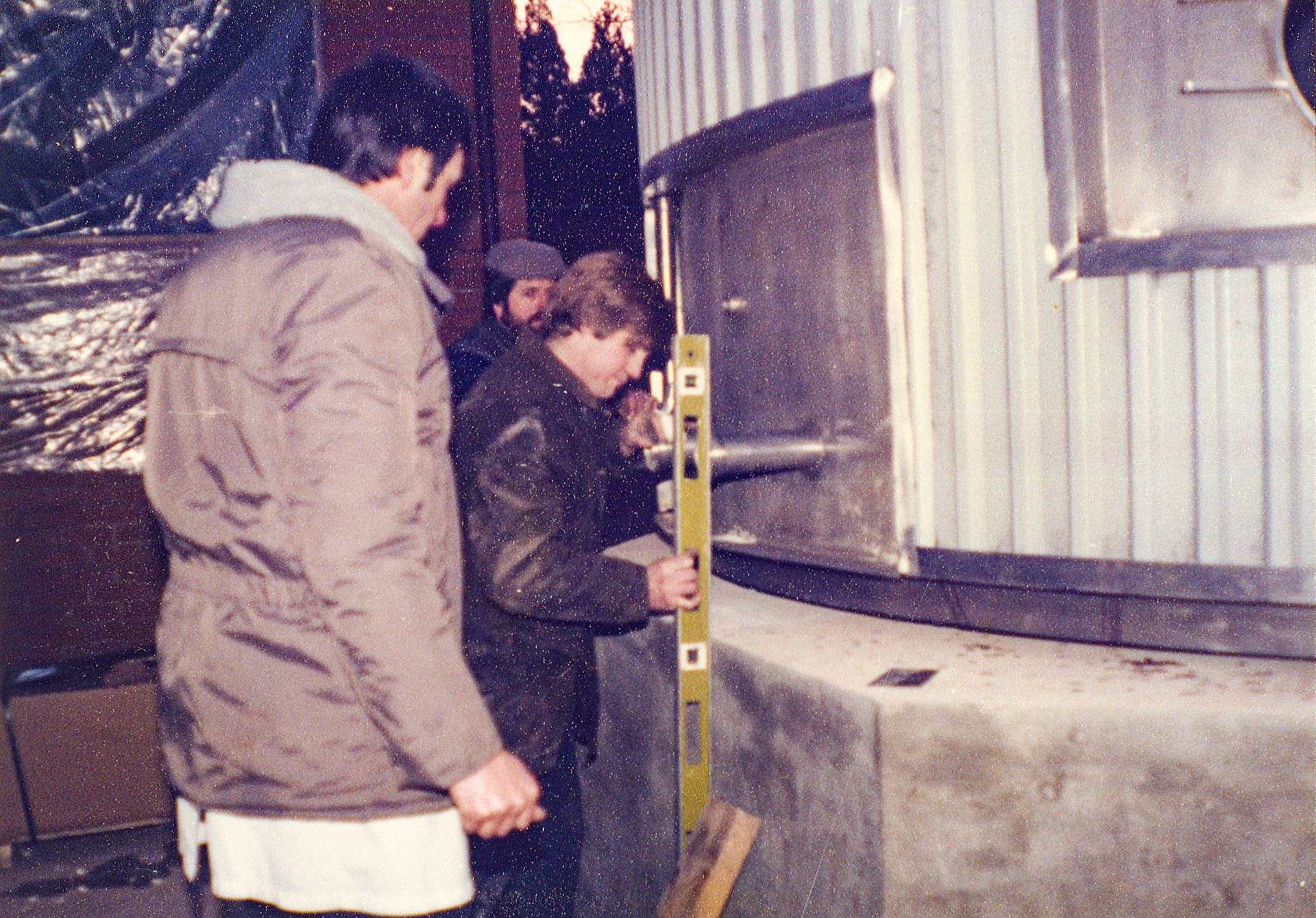 1980s Exeter Processing-silo and milk reception construction. (Pictures by Syd Johnston, presented by his son Ian via Teresa Heal)