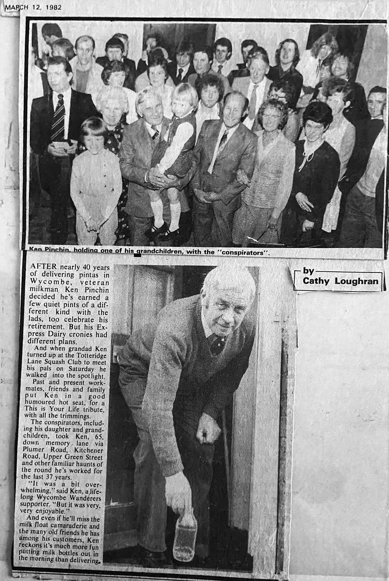 1982 High Wycombe. Ken Pinchen’s retirement(Courtesy Sharon Stevenson)