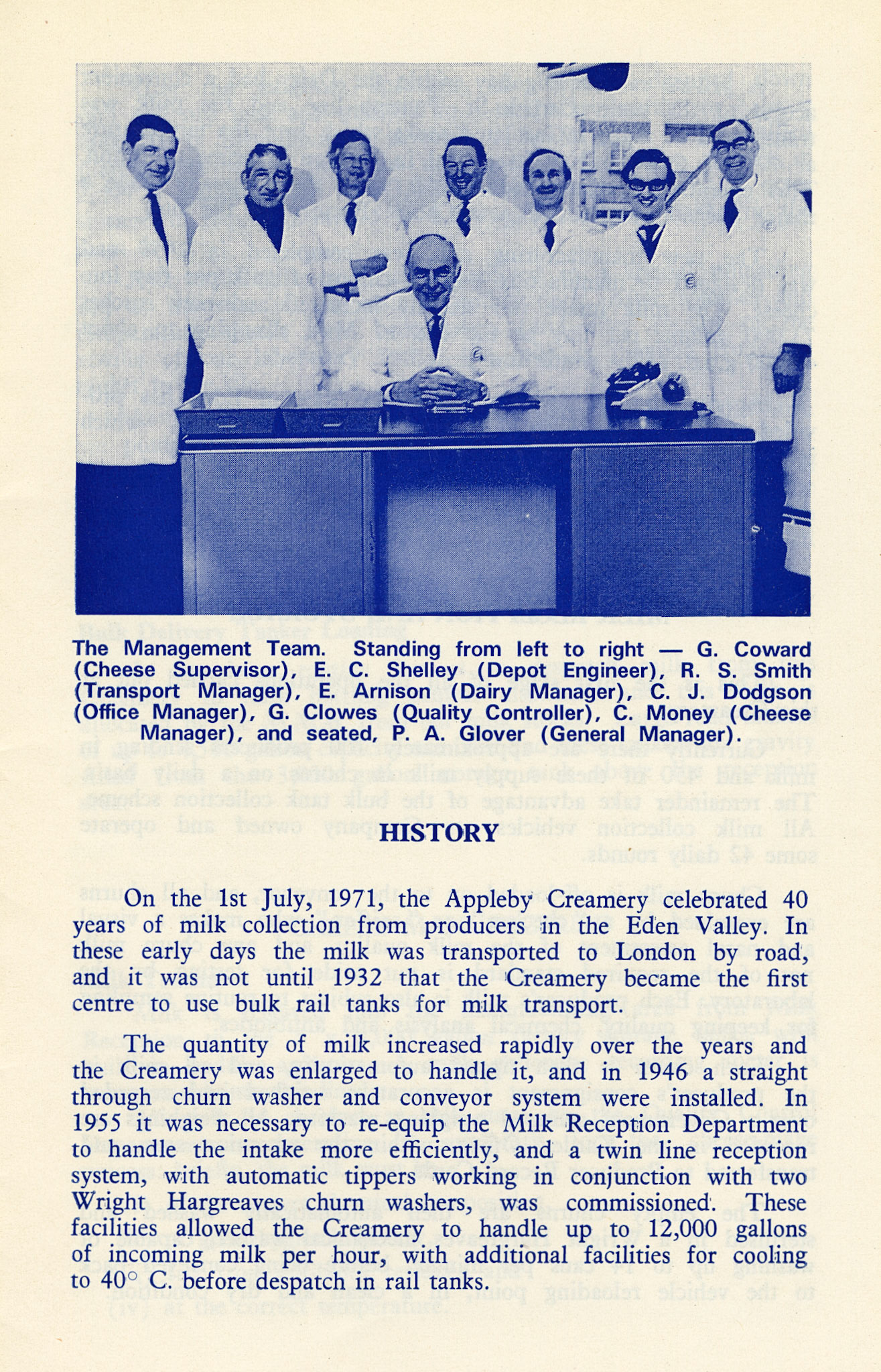 1971 - Appleby Creamery 40th Anniversary Brochure