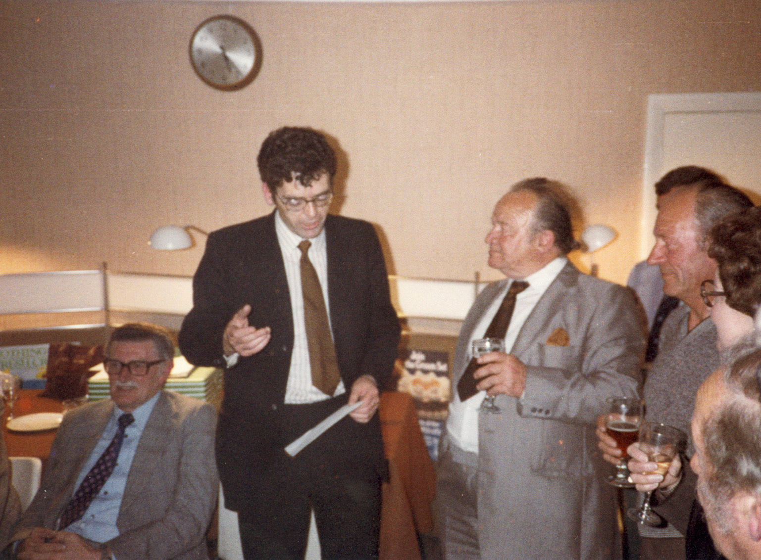 1980's EDDIE BARNES AND DENNIS WATSON (Retirement party with Dennis Watson presenting to Ron Trudell at South Morden)