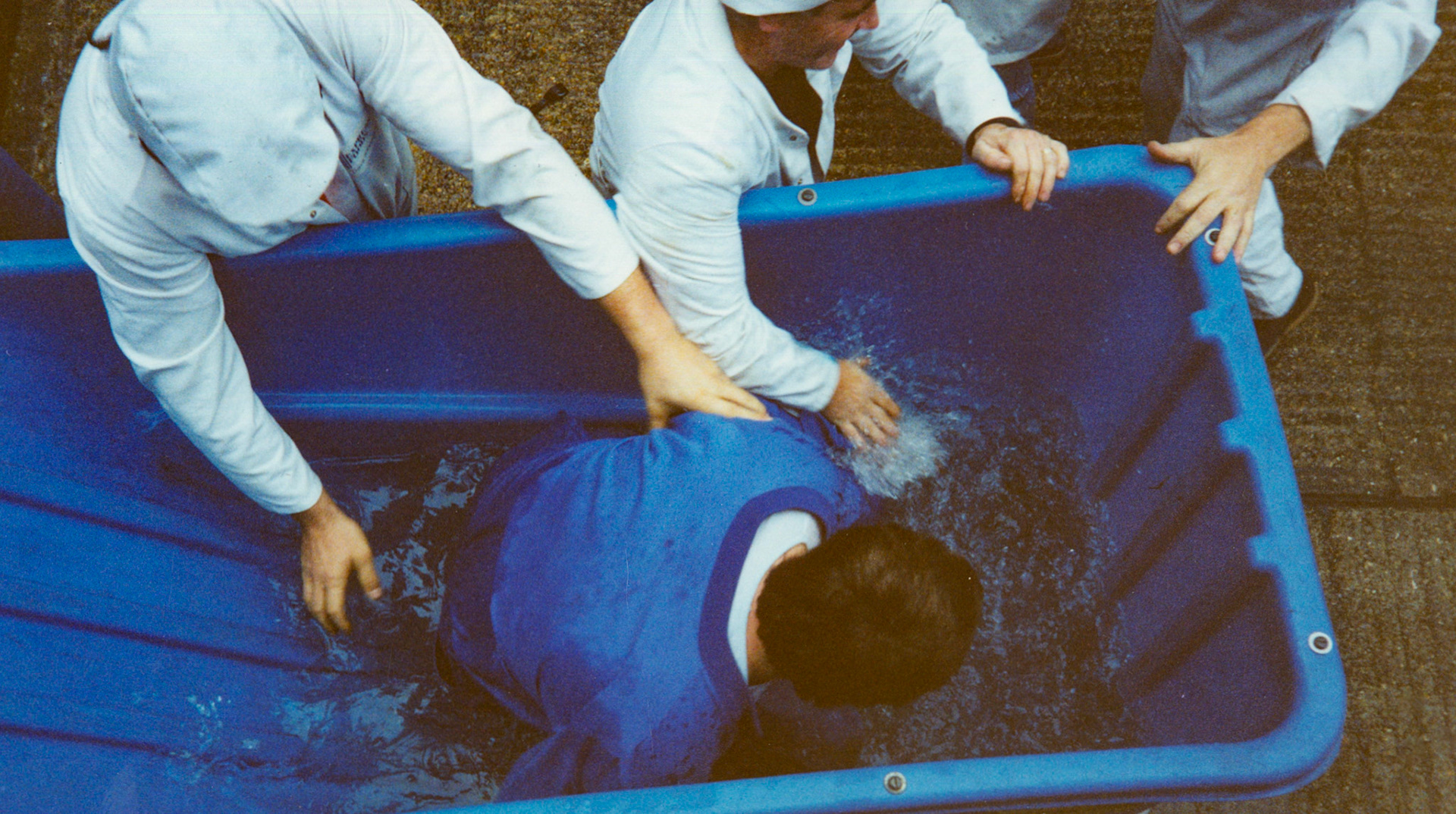 1991 Honiton, November, following closure announcement: 'Steve Lapping wet!' (Courtesy Wendy Hawker)