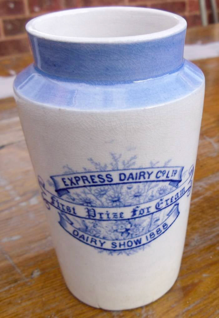 Express dairy cream pot London David comments "5 inches tall, rare in this size." (Courtesy David Matthews, Real Diggers FB Group)