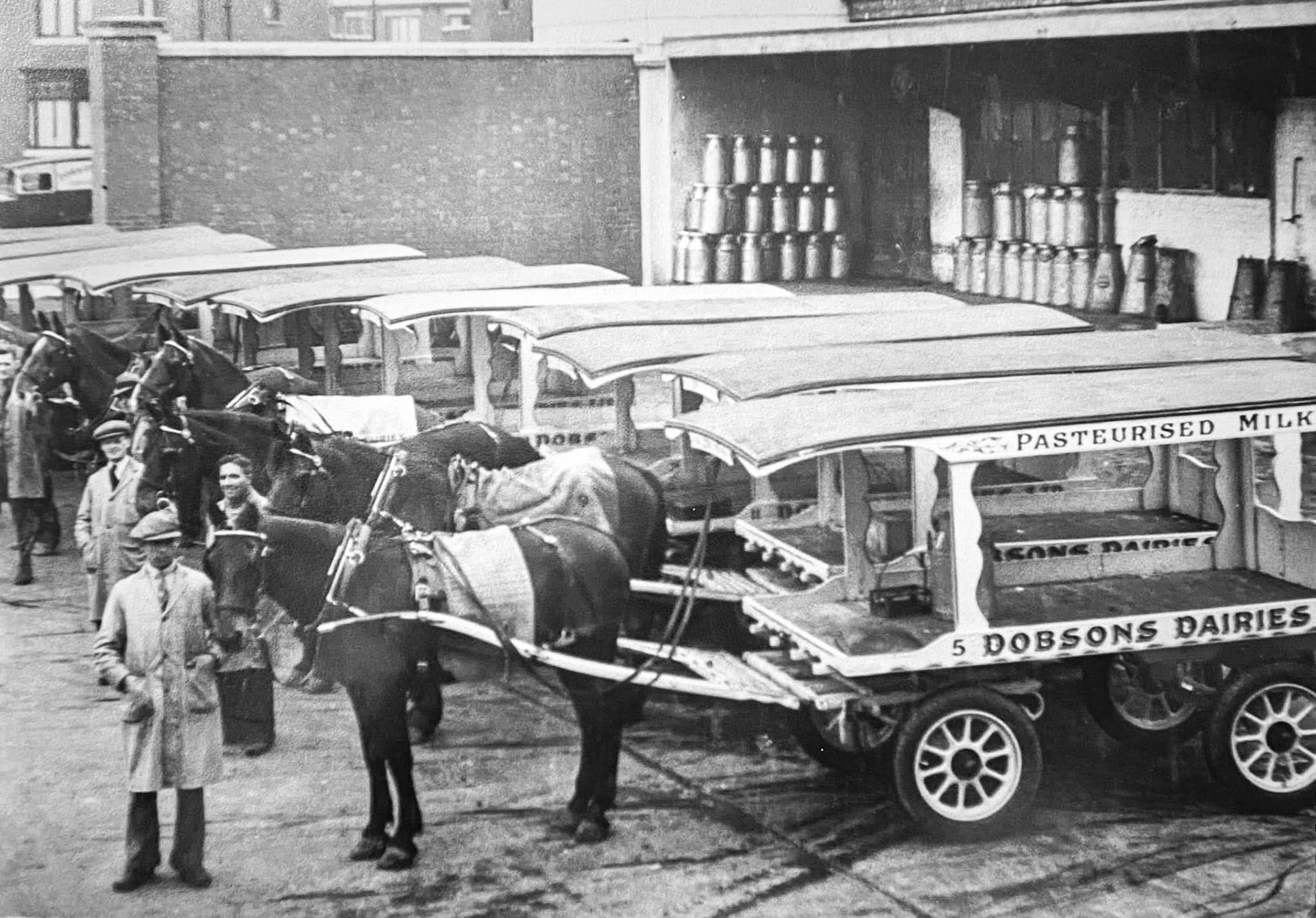 Dobson's Dairies, Levenshulme. Harry Whalley commented "My grandad and dad worked for Dobson's Dairies in Levenshume" (Courtesy Harry Whalley)