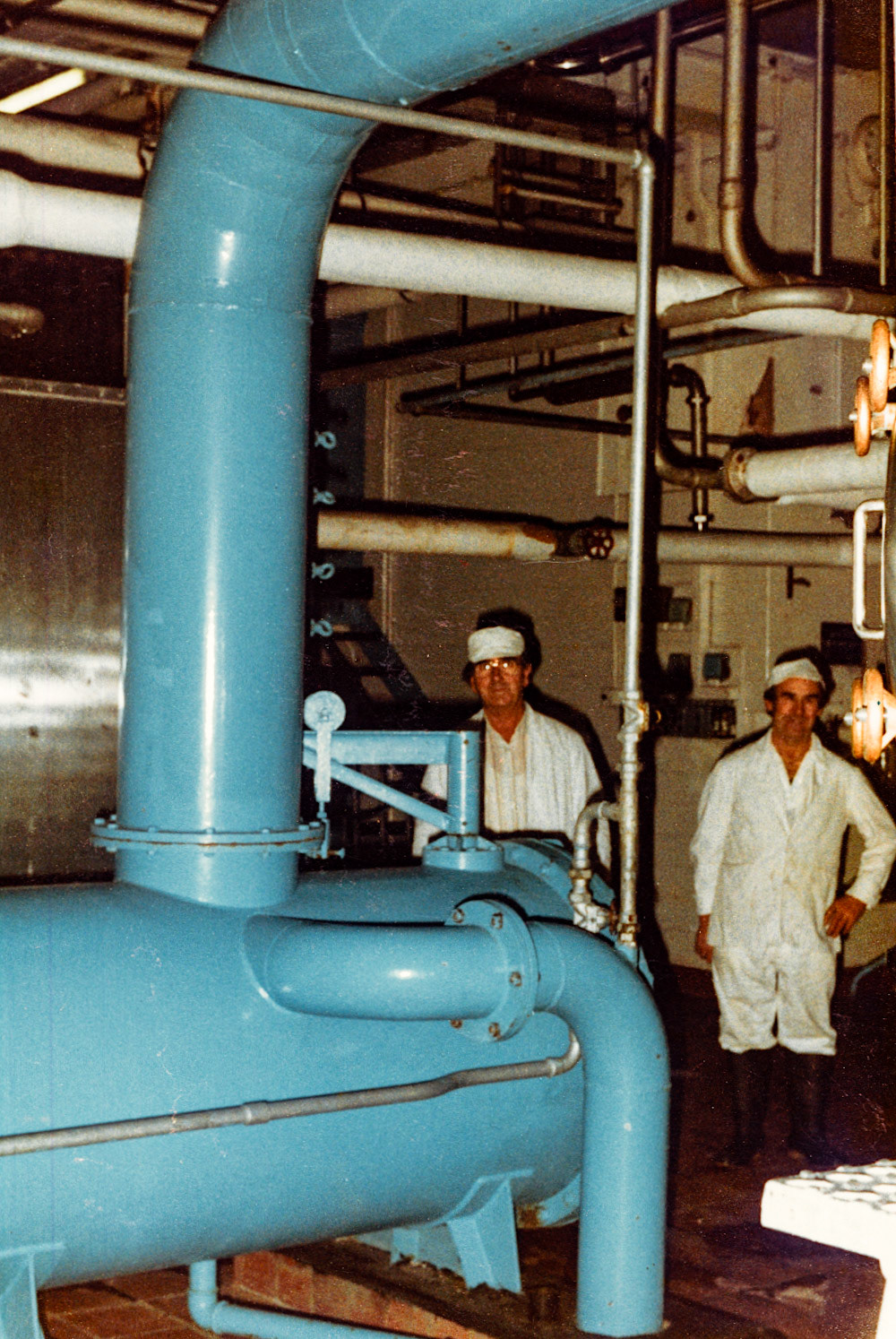 1970's Minsterley. Norman Evans (L) and Sid Chesters (R). (Joe Lyons Collection)