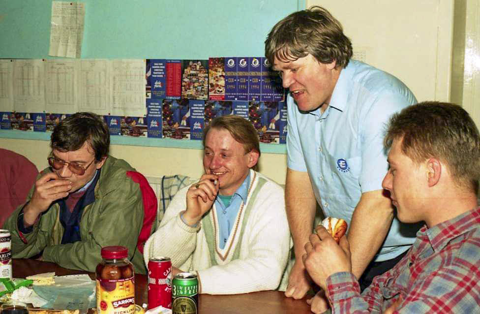 1993 Purbrook Depot. From left: Peter Toy, Les Croxford... (Courtesy Leslie Croxford)
