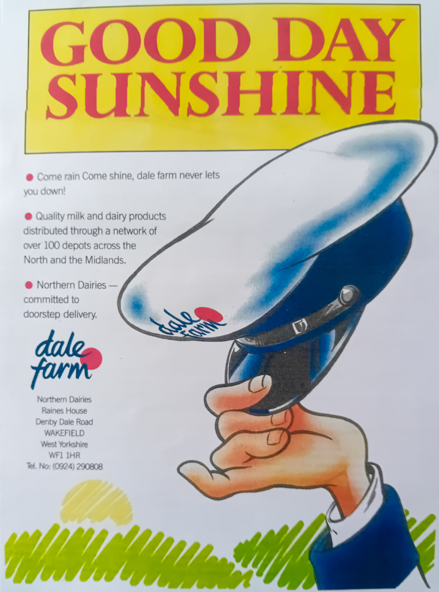 1990's Dale Farm/ Northern Dairies leaflet promoting doorstep delivery (Courtesy Paul Smith)