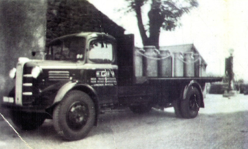 1950's? Rowsley. William Gee's churn lorry, used to take milk to Express Dairy at Rowsley (Courtesy Alan Salt, Cheese making villages in Derbyshire and Staffordshire)