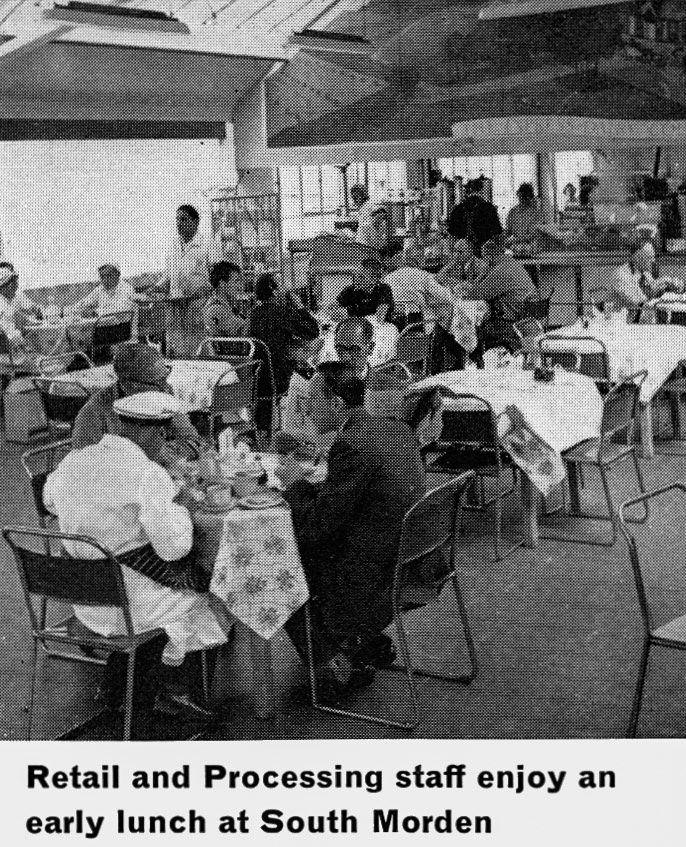 1963 South Morden Canteen, with mural above the counter, from Staff Canteen Feature (Express News Autumn)