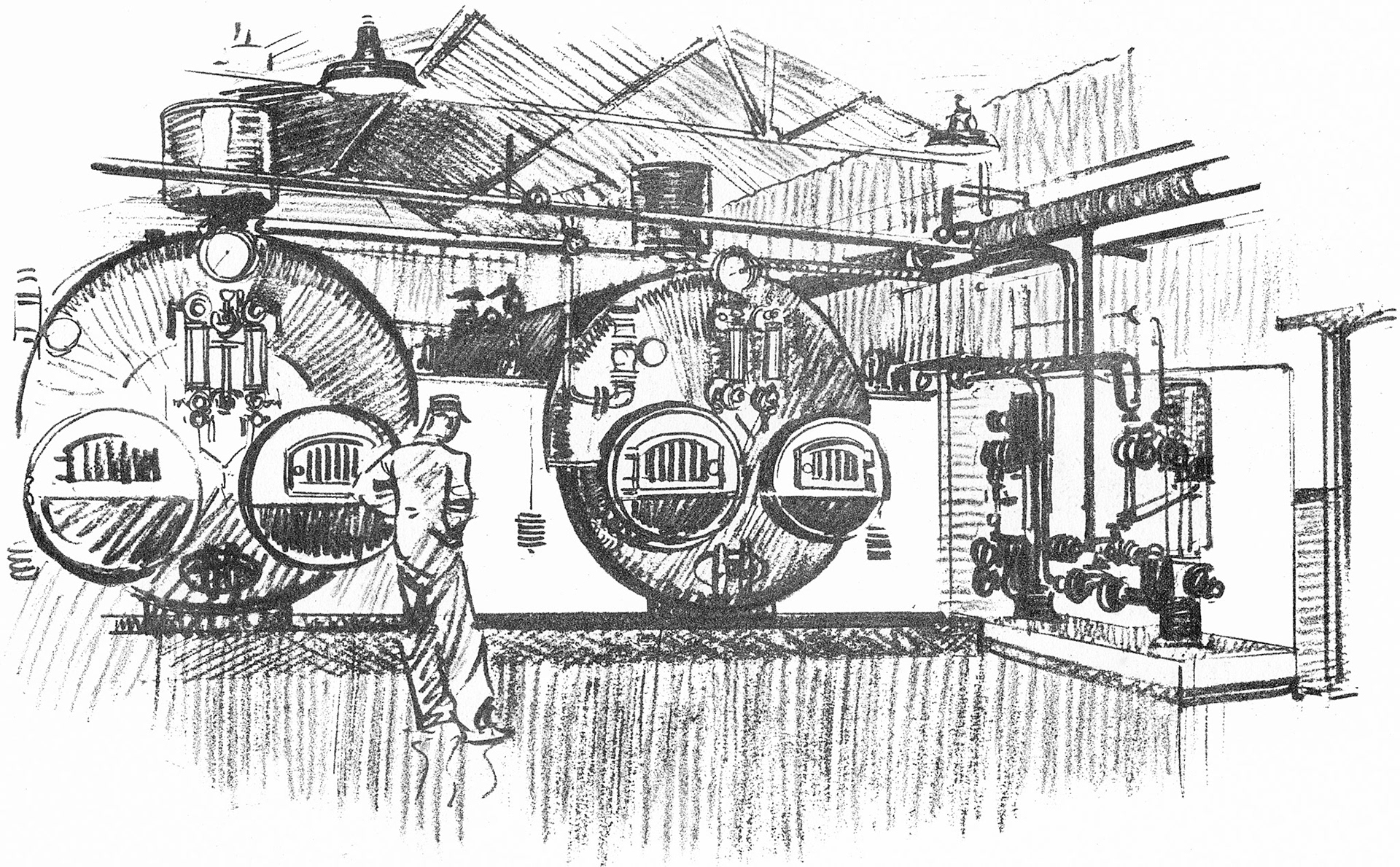 1930 Cricklewood Opening Brochure Illustration-Boiler Plant