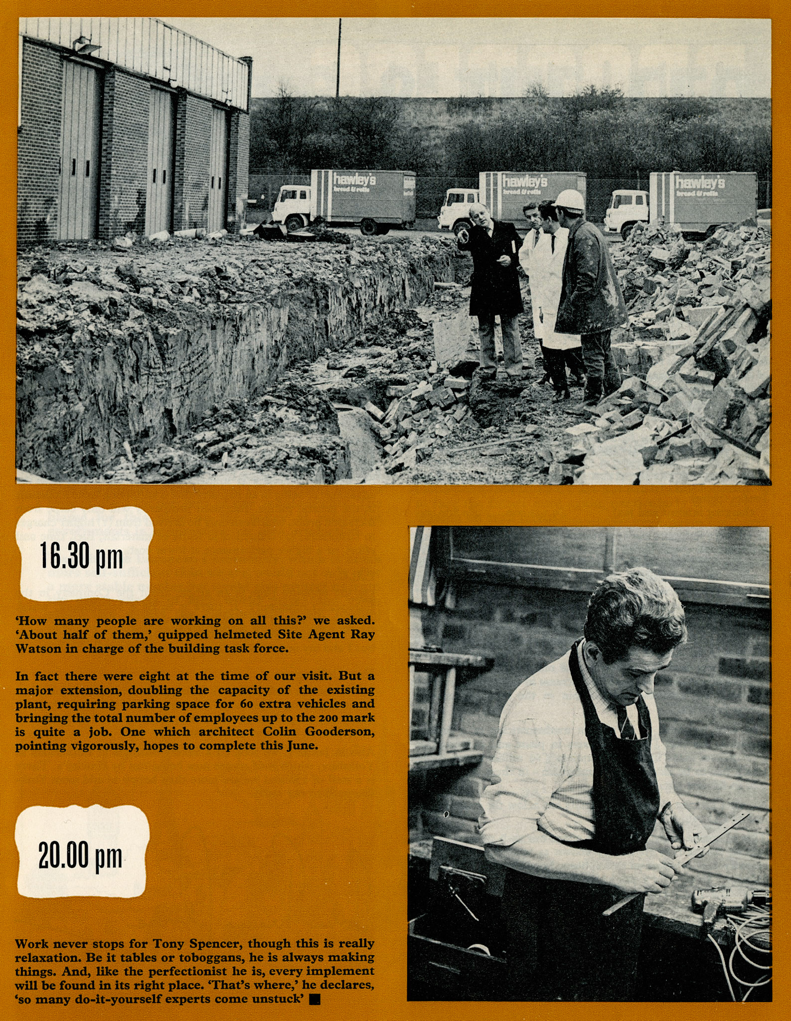 1975 A Day in the Life of Tony Spencer, Manager of Hawley's Ruislip Bakery