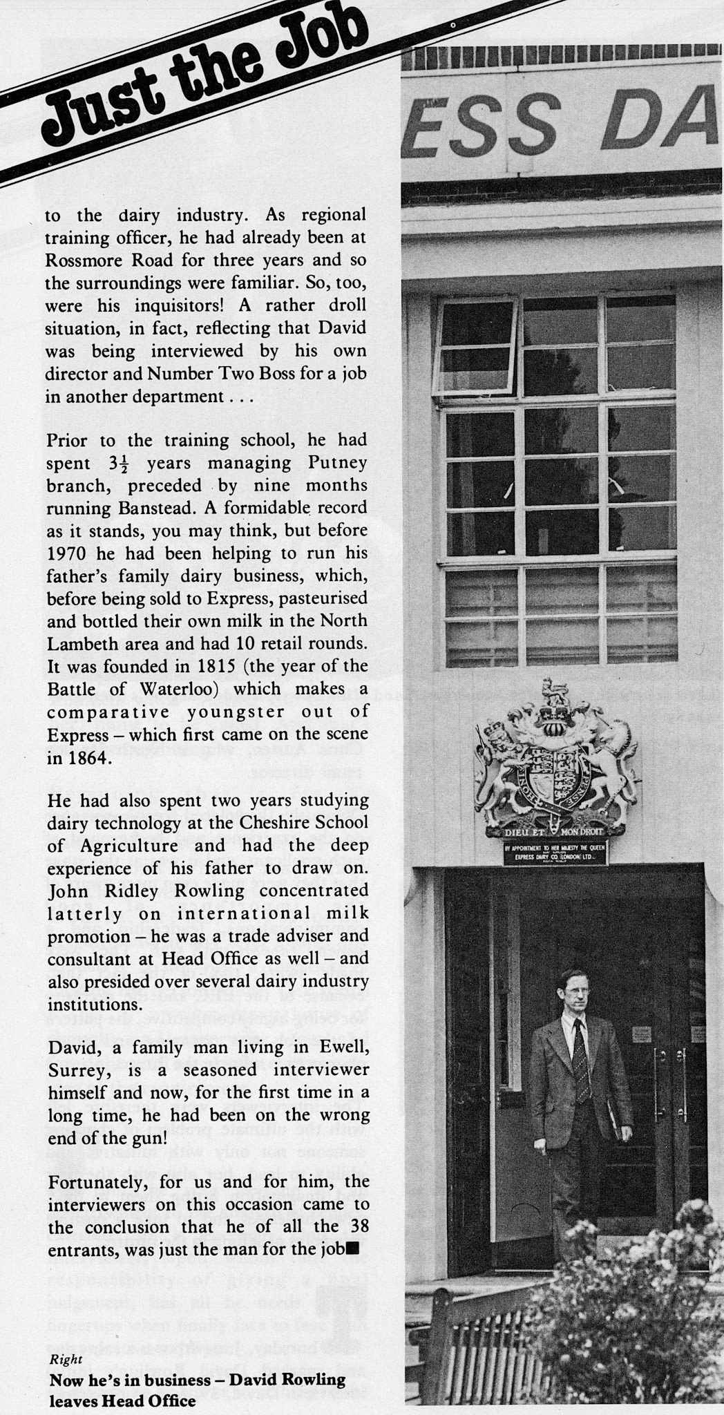 1978 David Rowling - Just the Job