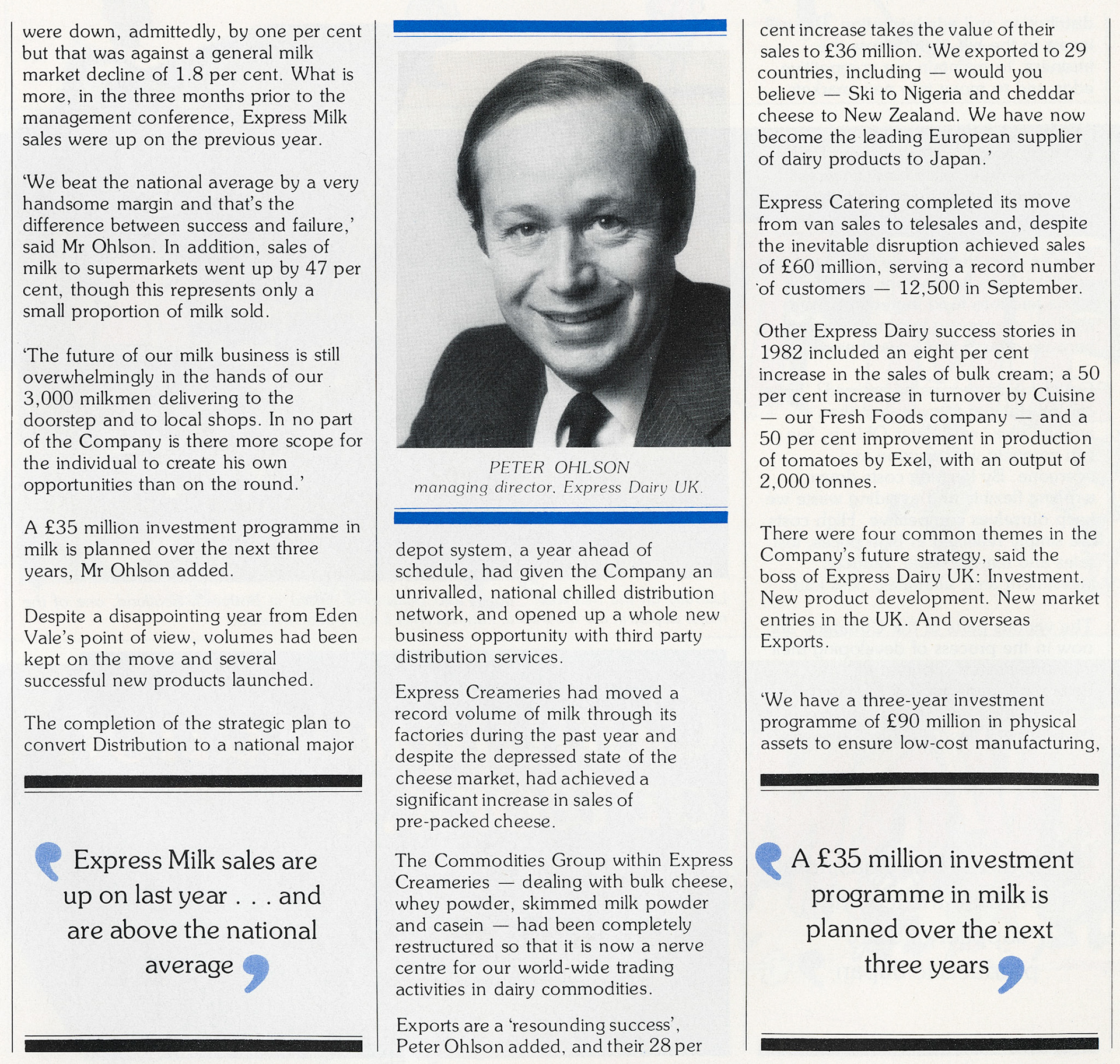 1983 Peter Ohlson launches 'We're on the move' campaign. (Express News Spring)