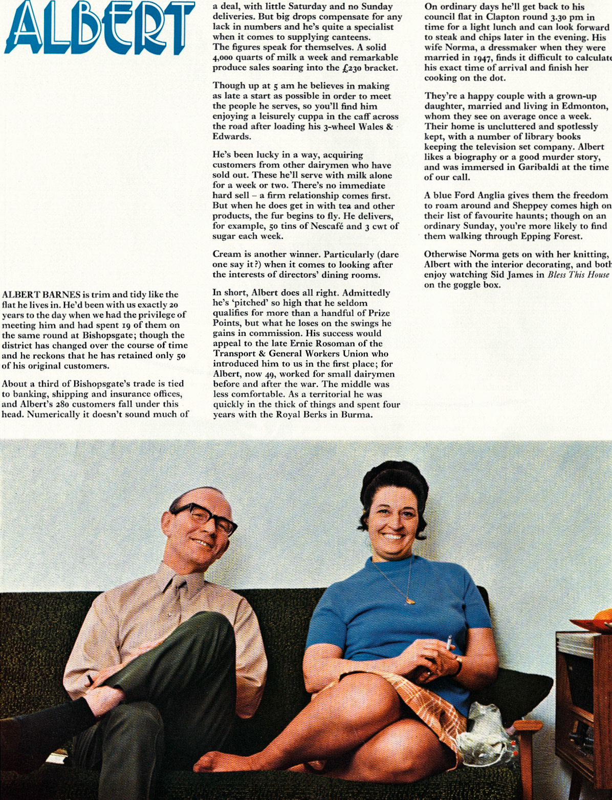 1971 Profile of two milkmen at their homes