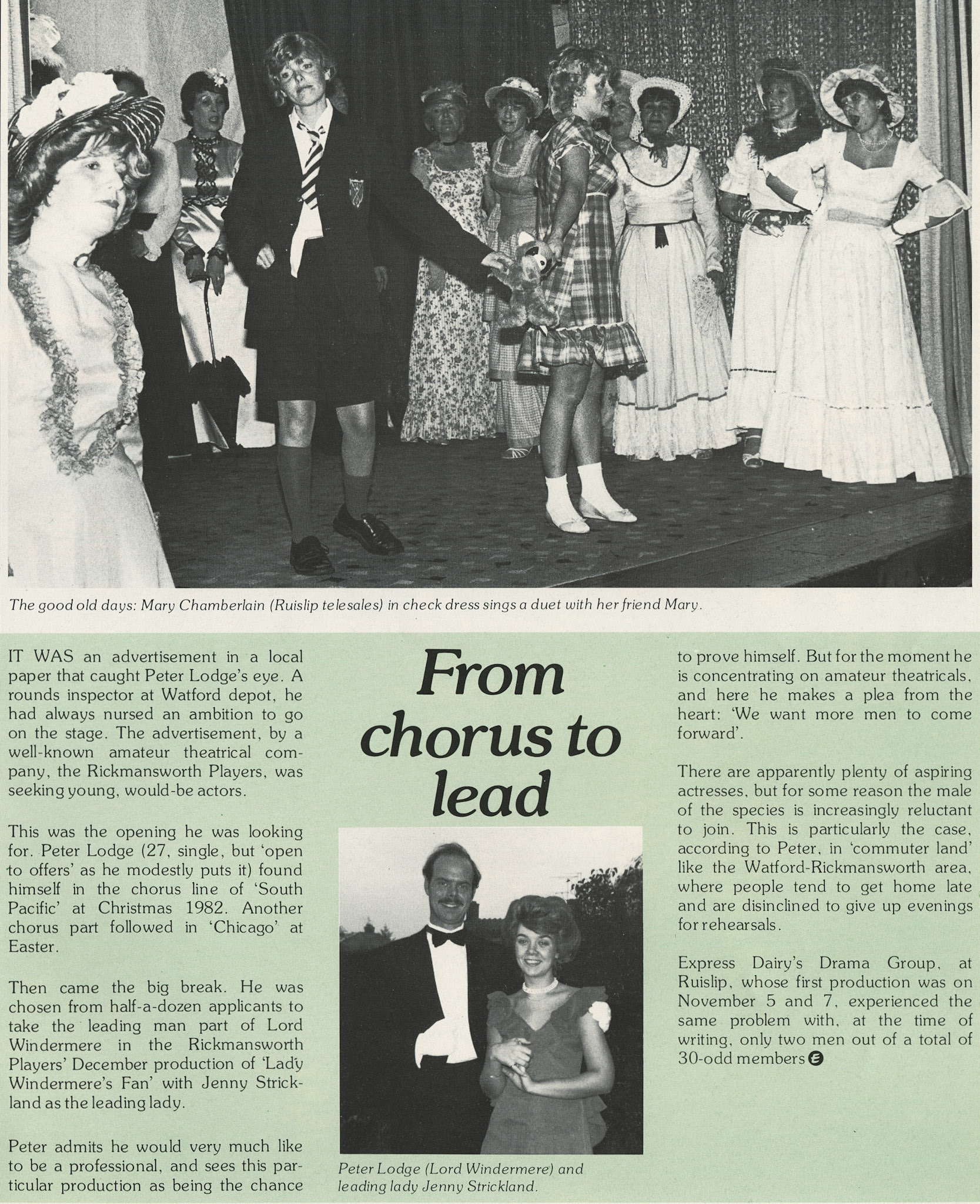 1983 Debut of Ruislip drama group - The 'Ski-Larks'