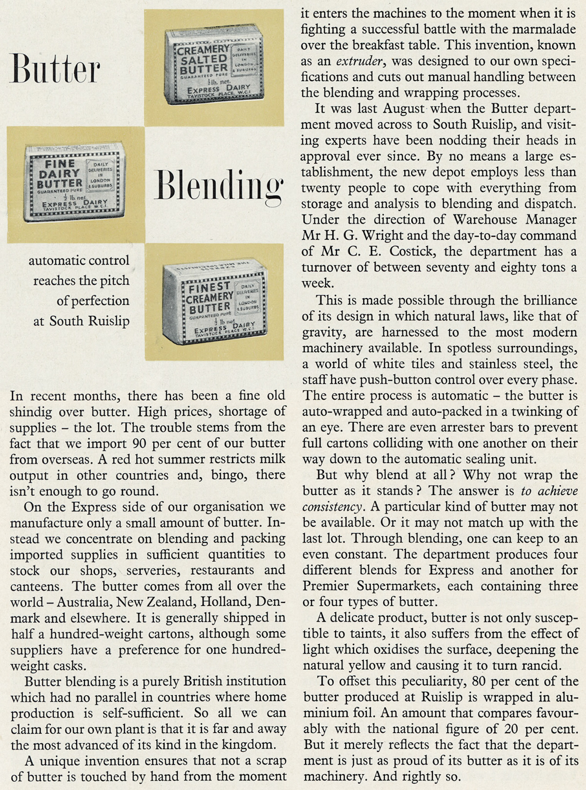 Express Dairy Tales South Ruislip Operations, R&D, Labs