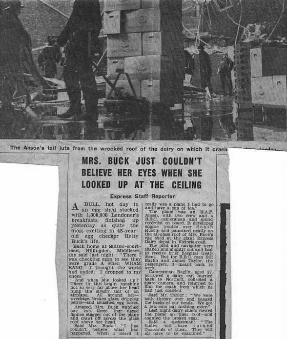 1960 (01 June). Avro Anson VV298. (Courtesy https://www.pprune.org/aviation-history-nostalgia/379570-egg-packing-anson-2.html)