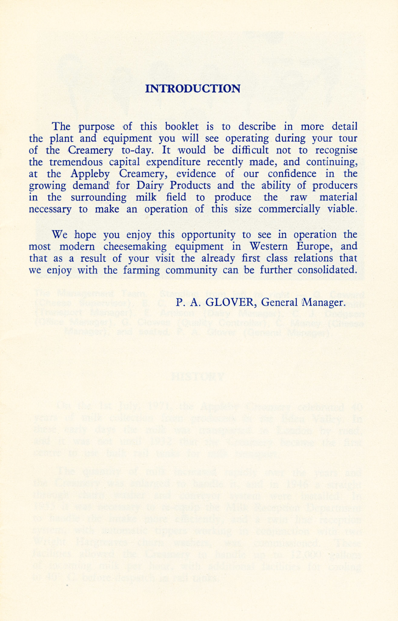 1971 - Appleby Creamery 40th Anniversary Brochure