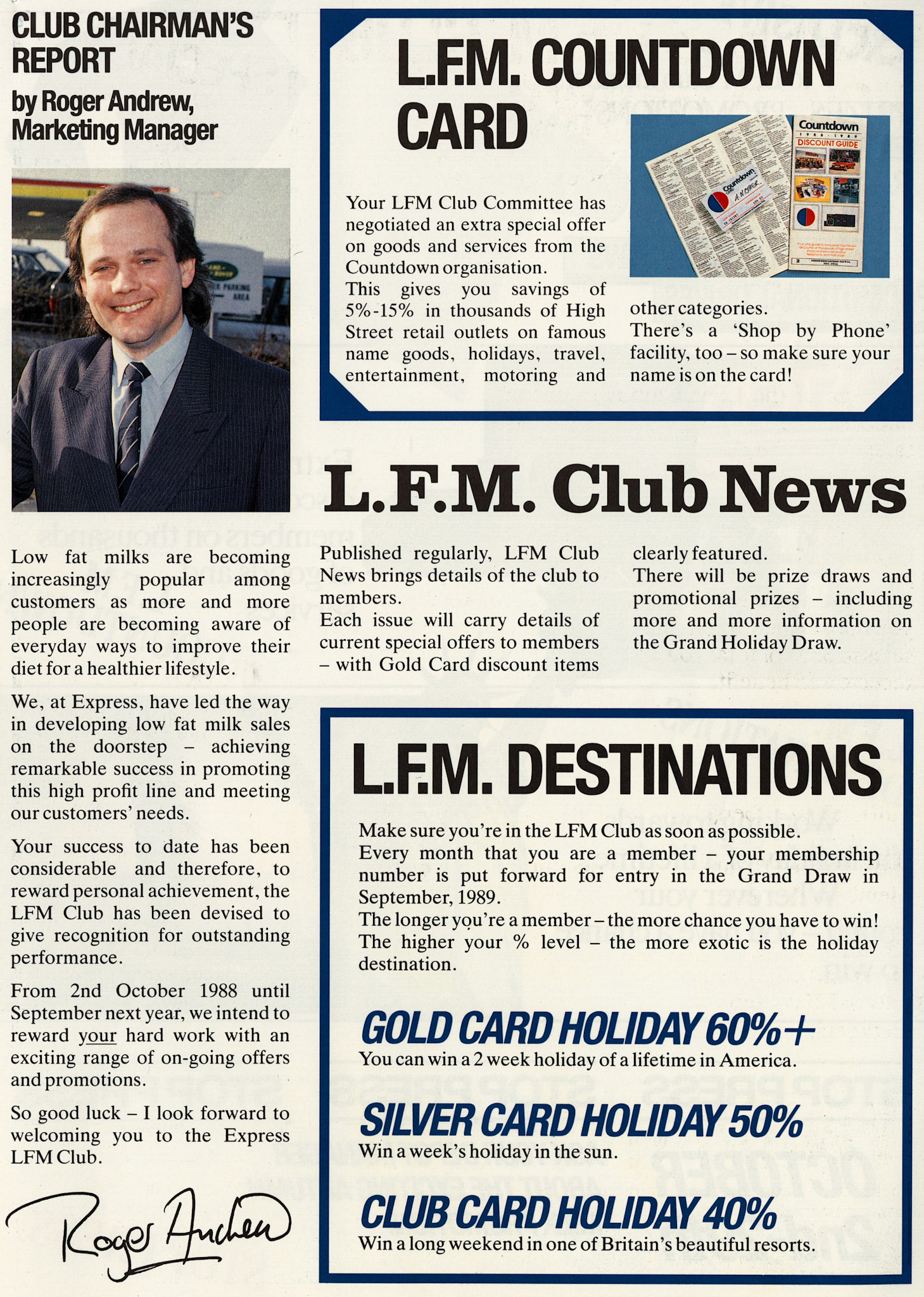 1988 Low Fat Milk promotion launched (Courtesy Michael Aldread)