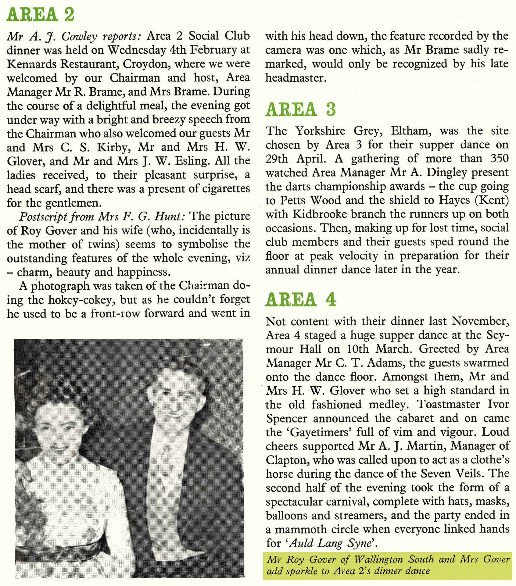 1959 Mention of Wallington South retail branch, possibly Wesley and Gatcombe's dairy in Clyde Road? (Express News October)