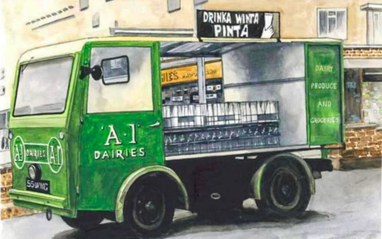1960's? Paul Smith comments "The original drawing of this is hanging in the owners office at A1 Self Storage, which is on the site of the old A1 Dairy". (Courtesy Paul Simm)
