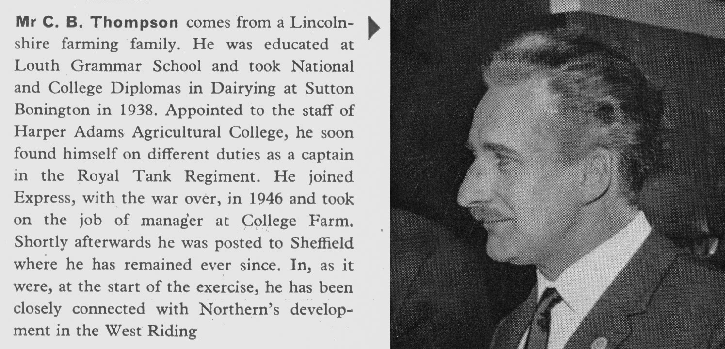 1966 Mr C. B. Thompson biography  on appointment as Director, Yorkshire Area. (Express News Summer 1966)