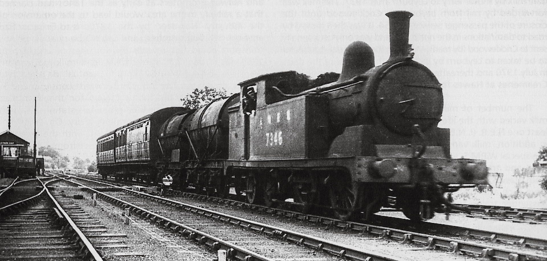 1950 Mik Train leaving Leyburn Station. In snowy weather in 1933, 868 gallons of milk was sent to Cricklewood Dairy from Askrigg. (From 'The Wensleydale Railway', Author Christine Hallas, published  2004)