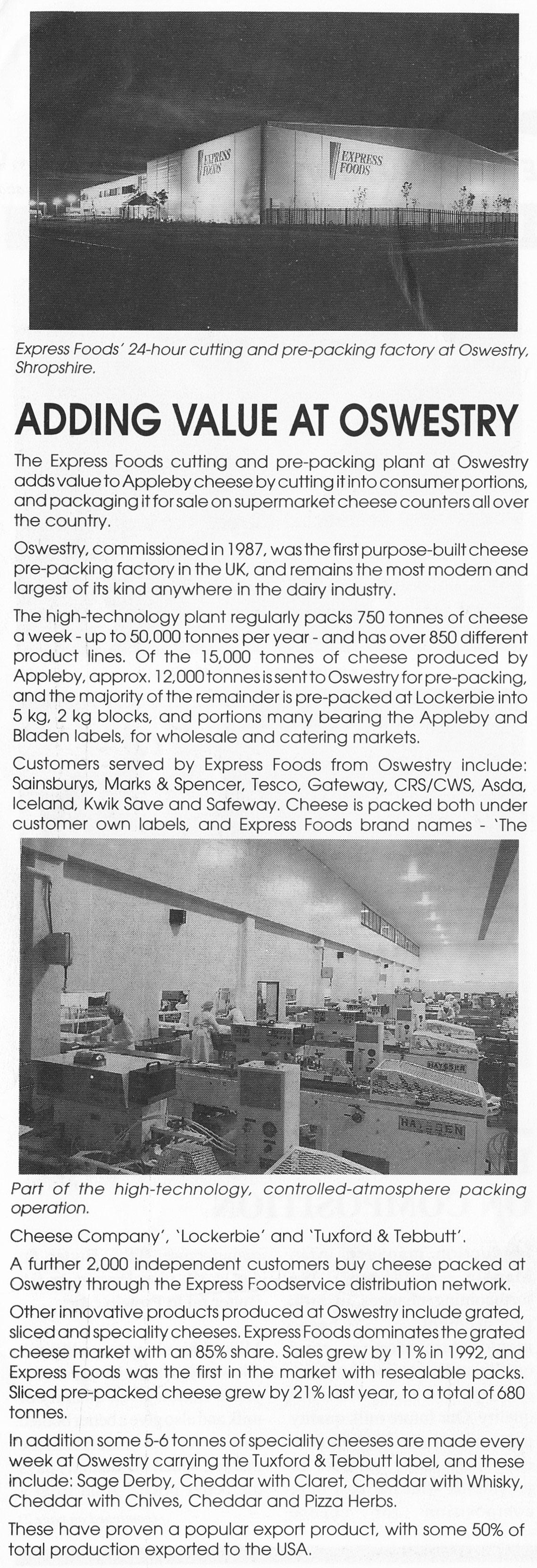 1993 Autumn Express Foods Milk Line Newsletter (Courtesy Alan Mandle)