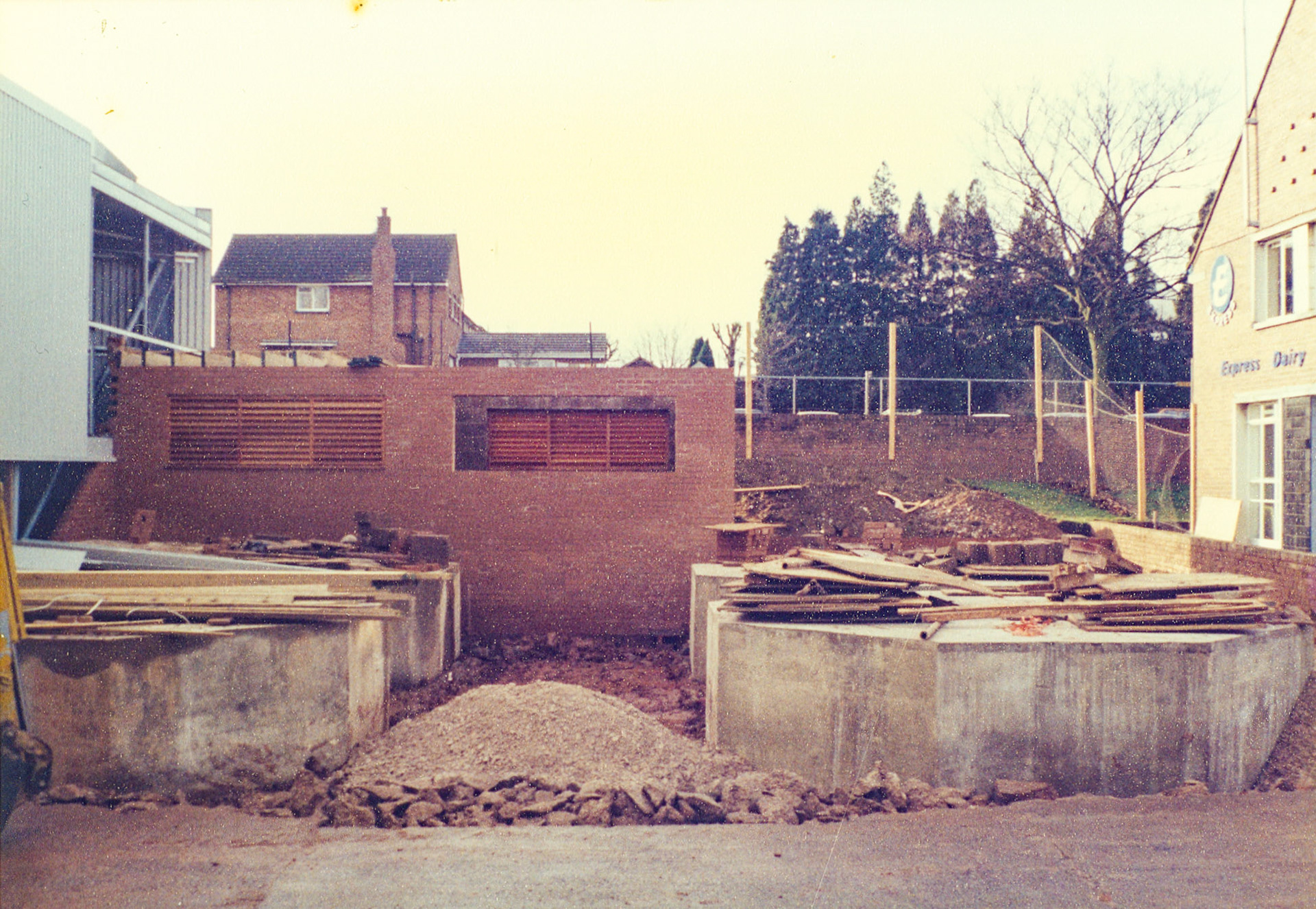 1980s Exeter Processing-silo and milk reception construction. (Pictures by Syd Johnston, presented by his son Ian via Teresa Heal)
