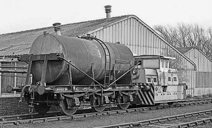 1970's South Morden Rail Siding, with Hunslet shunter.