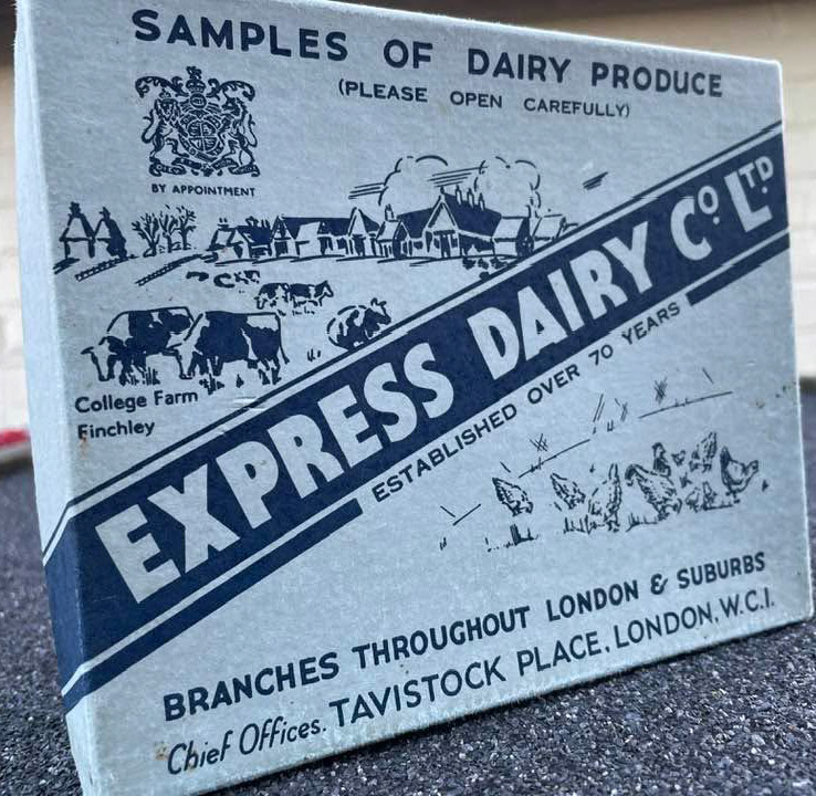 1930s Express Dairy sample box. (Courtesy Leslie Croxford)