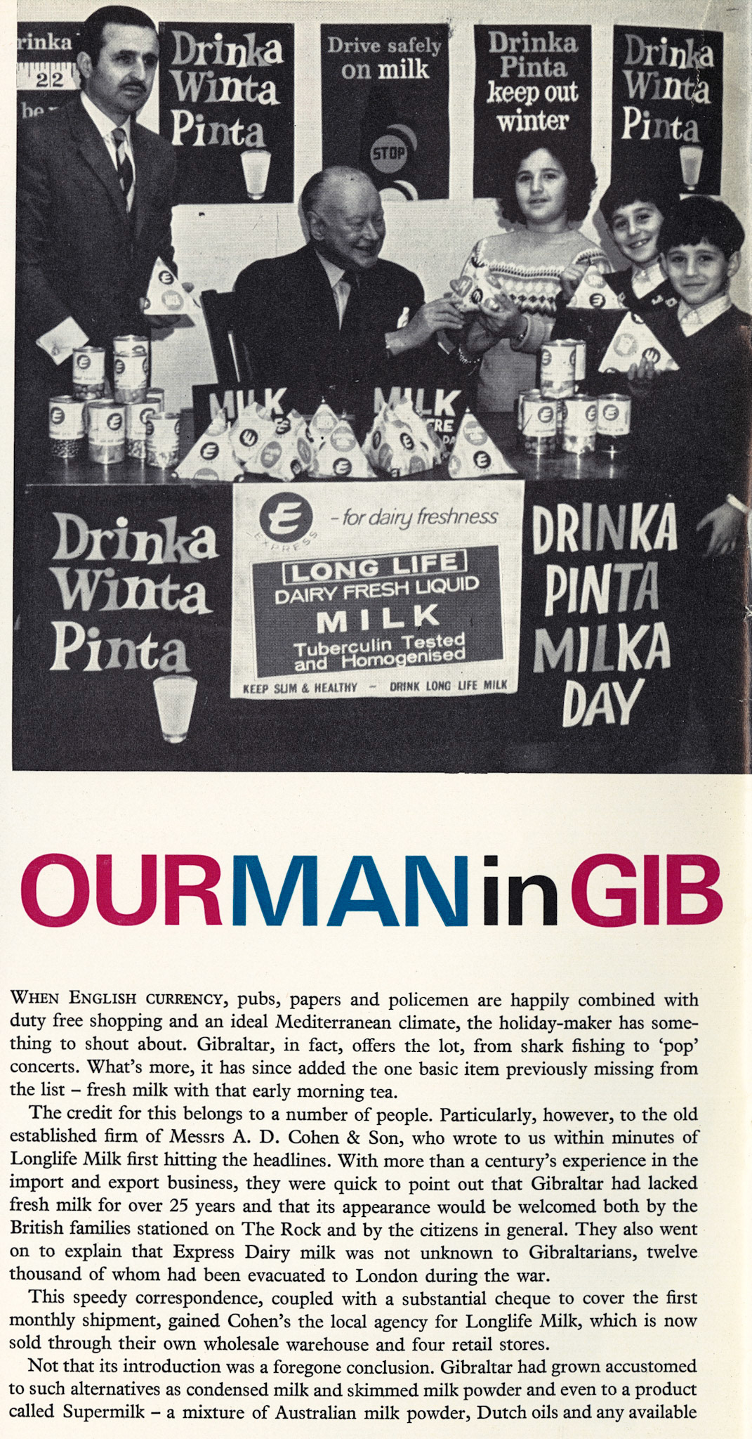 1966 UHT Milk exports to Gibraltar (Courtesy Beryl Purslove)