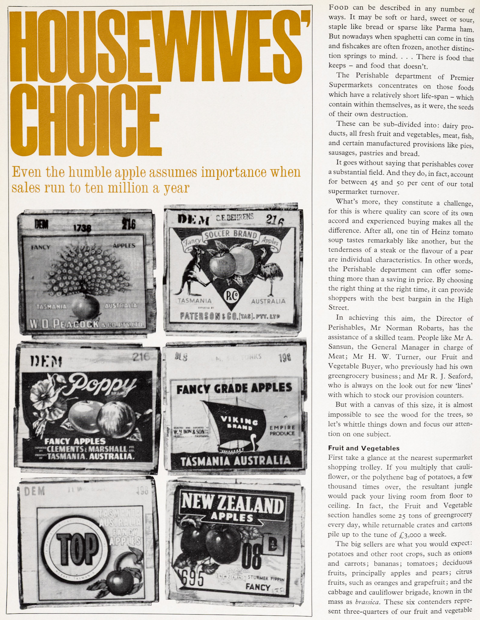 1962 Feature article about fruit and vegetable sales. (Express News Autumn)