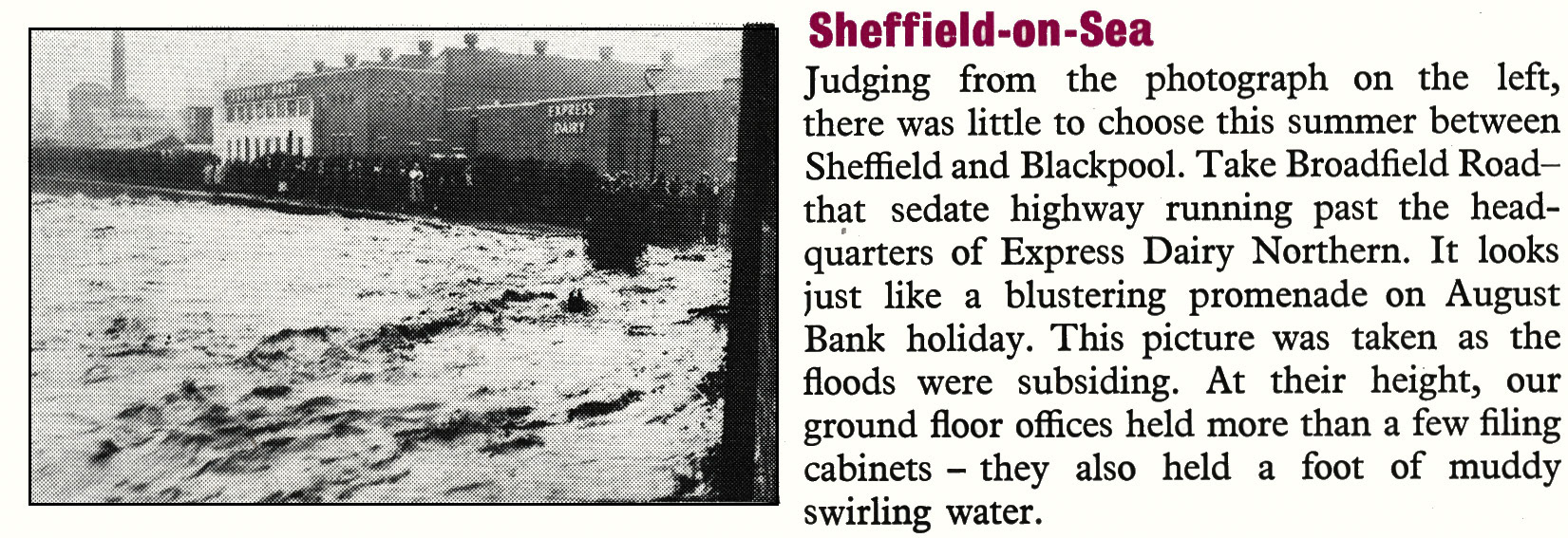 1958 Broadfield Road, Sheffield floods. (Express News December)