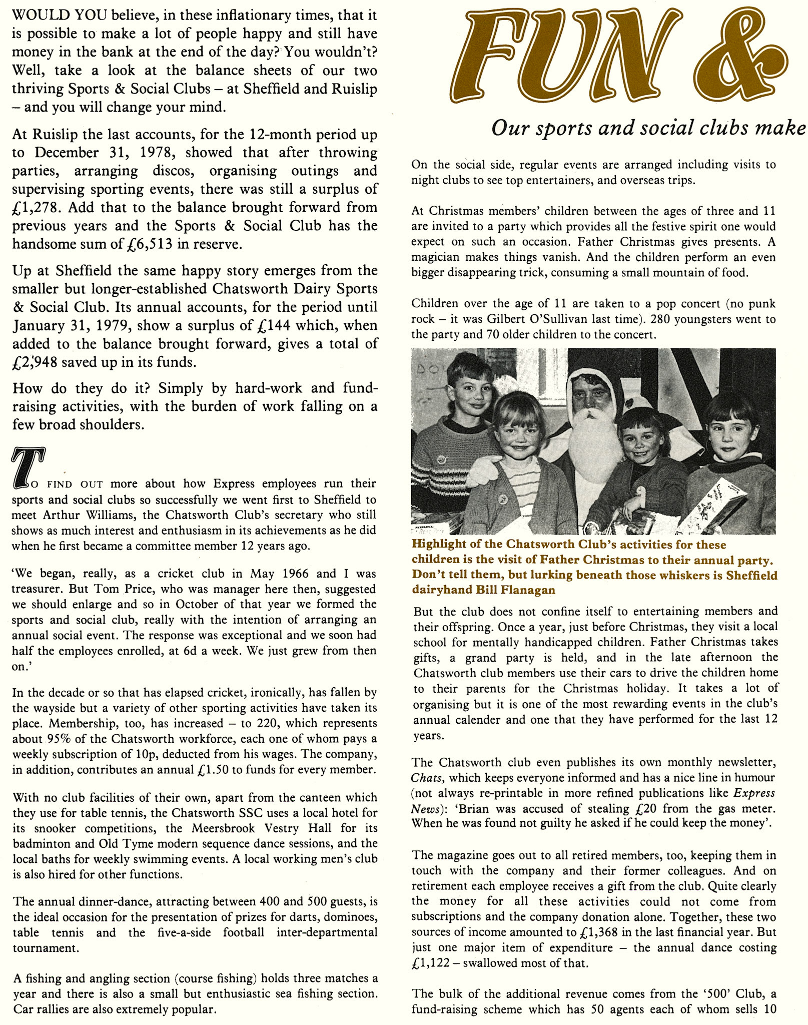 1979 Chatsworth and Ruislip social clubs. (Express News Summer)