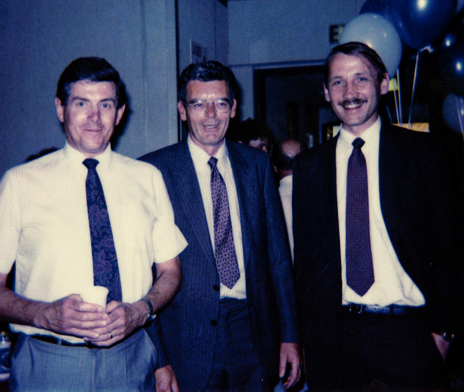 1992 June - Beryl Purslove's retirement party (30th June) Chris Austen, Dennis Watson, ?