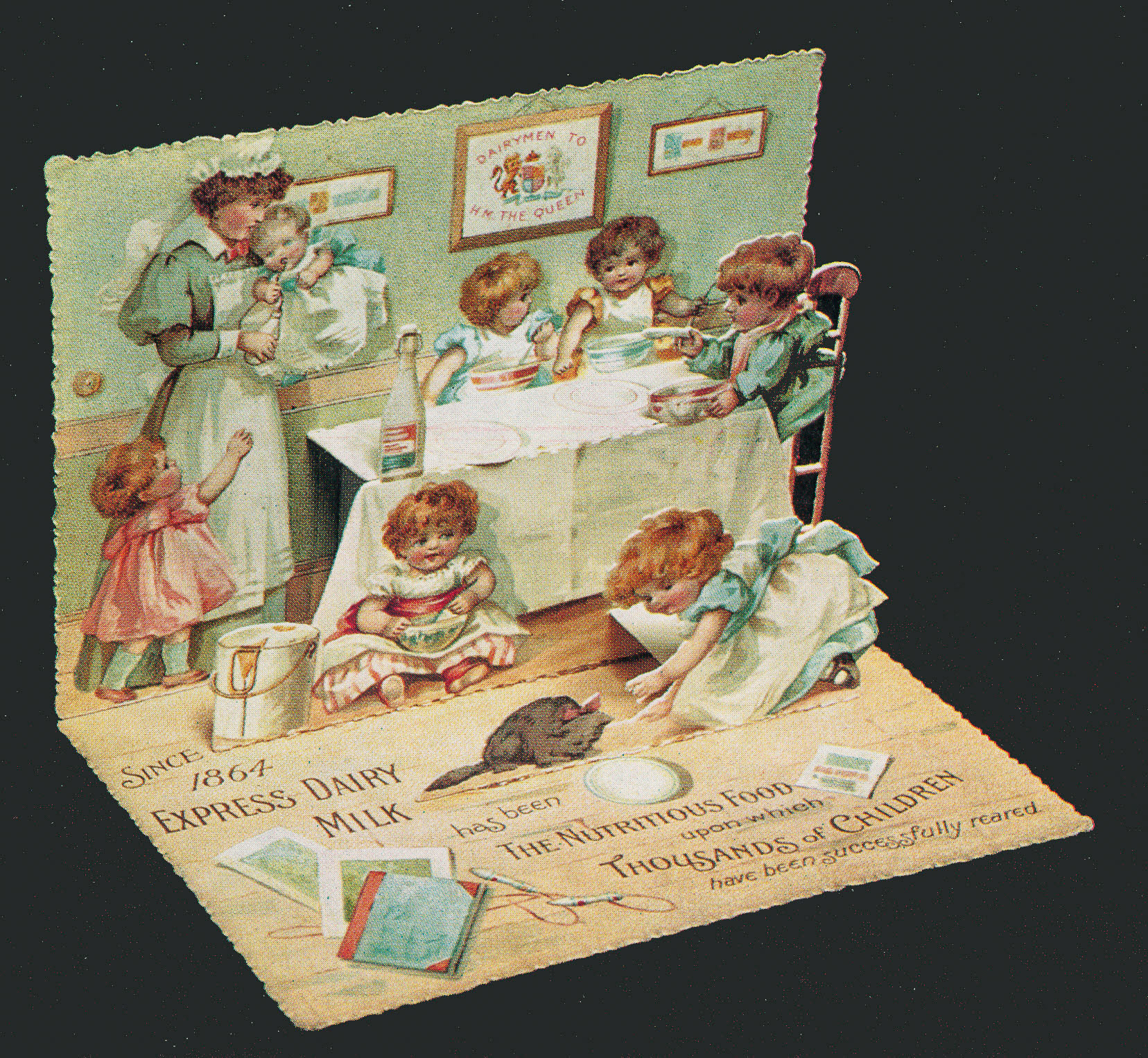 1890's advertisement stressing the value of nutrition and hygiene. (From Express Story 1864 - 1964)